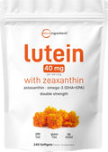 Micro Ingredients Lutein Zeaxanthin 40mg Per Serving | Omega-3 DHA + EPA