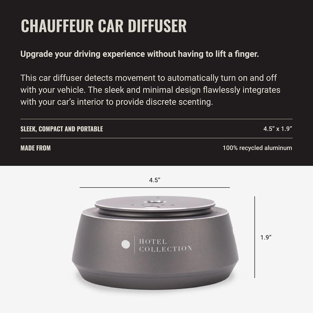 Hotel Collection Chauffeur Car Scent Diffuser Portable Air Freshener Luxury Nebulizing Diffuser Aromatherapy Diffuser for Essential Oils Cordless Super Quiet Device Oil Not Included