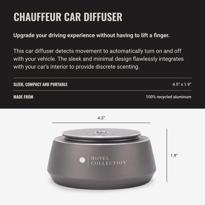 Hotel Collection Chauffeur Car Scent Diffuser Portable Air Freshener Luxury Nebulizing Diffuser Aromatherapy Diffuser for Essential Oils Cordless Super Quiet Device Oil Not Included
