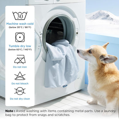 Bedsure Cooling Blanket for Small Dogs Breathable Throw Q-MAX>0.4, 25x35 | Air-Core Fill，Washable Dog Cooling Mat Soft, Lightweight Puppy Cat Pet Couch Cover, Cold Blanket for Summer, Arctic Blue